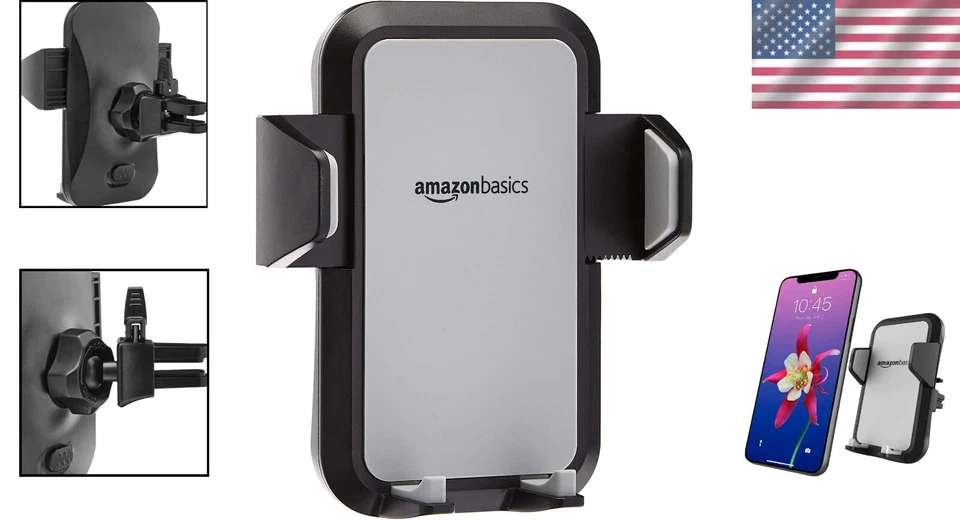 Suporte de telefone giratório 360 graus para carro ventilação de ar para todos os smartphones – Cinza - Imagem 2 de 4