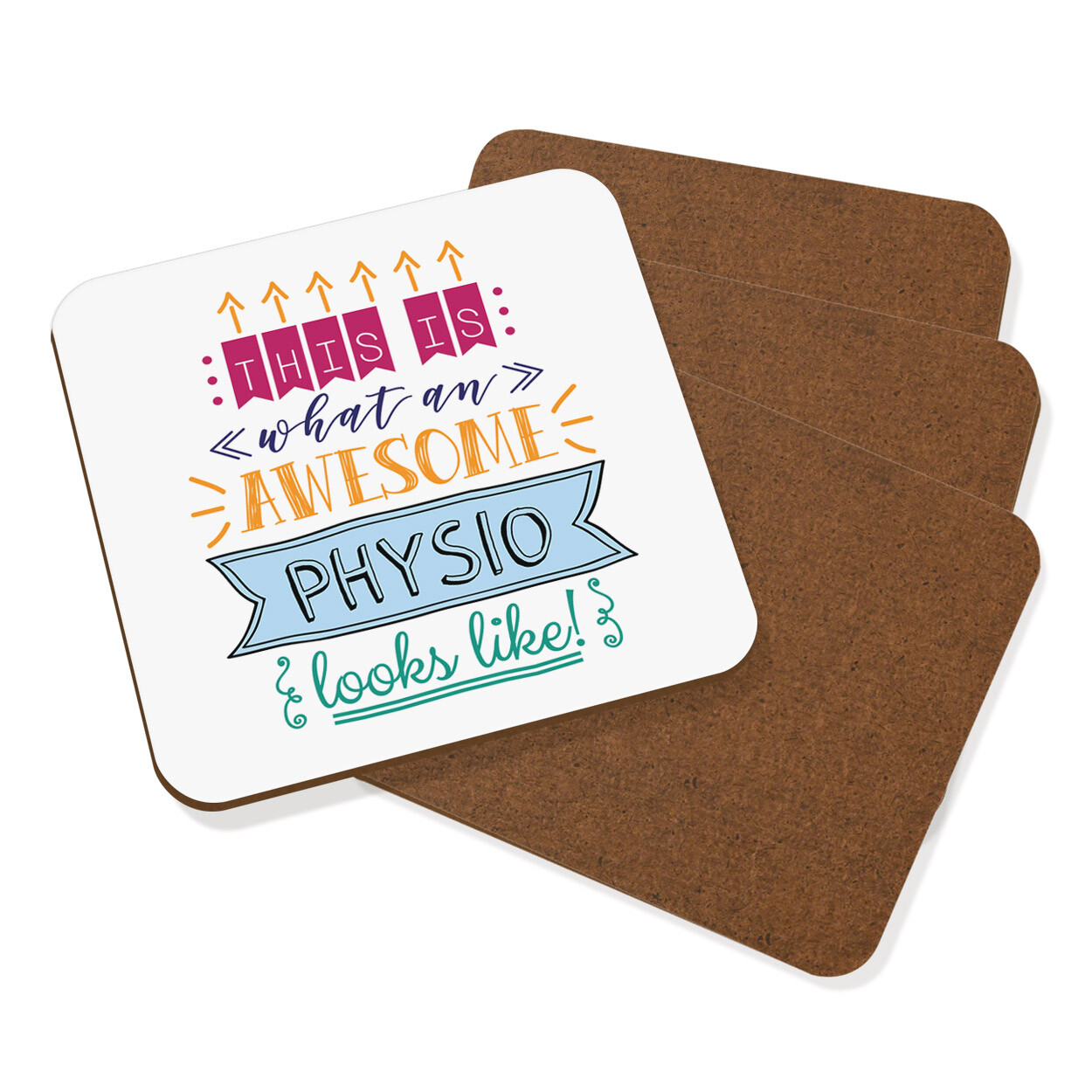 This Is What An Awesome Physio Looks Like Coaster Drinks Mat Set Of 4 Funny Best