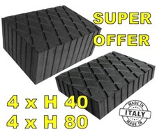 8 X bloc caoutchouc 4 H80 mm. + 4 H40 mm. pour Pont elevateur -tampons TOP Italy
