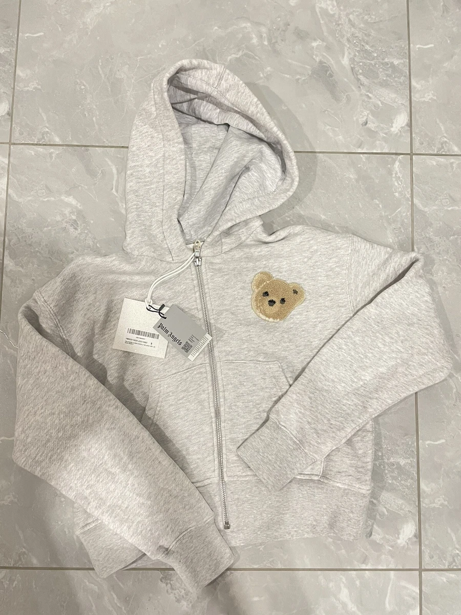 Palm Angels Gray Teddy Bear Zip Hoodie Sweater Size 8 eBay