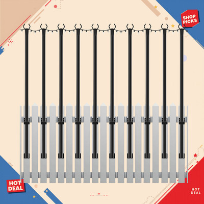 NEW 10 Pack String Light Poles 5FT Outdoor Metal Stand Patio Backyard