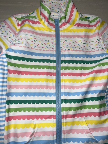 Olive Mae clothing girls size 6 Striped Multicolor Zip up jacket Soft - Picture 6 of 11
