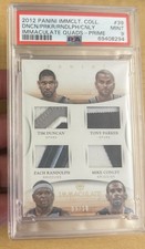2012 Immaculate Tim Duncan Parker Randolph Conley Quad Jersey Prime /10 PSA 9 💎