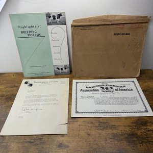 1956 Holstein Friesian Association Certificate Letter & Breeding Systems Report