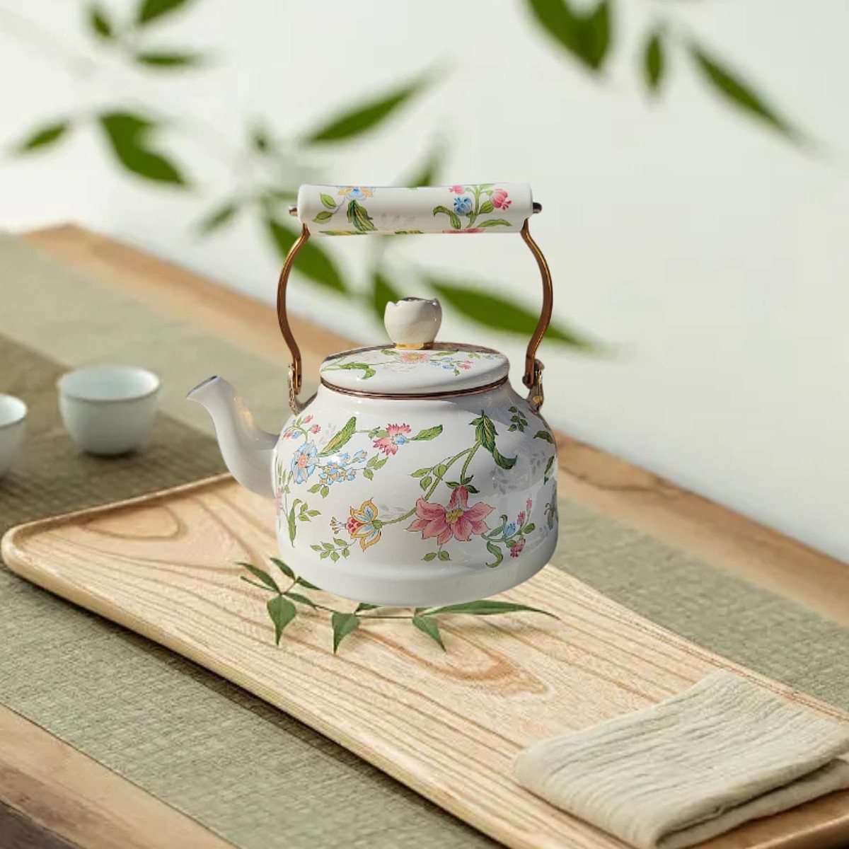 Enamel Tea Kettle Tea Lovers Gift Teakettle for Household