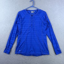 Athleta Pacifica UPF Top 2 Rashguard 1/4 Zip Blue Size M Beach Surf