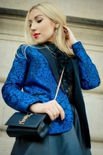 Sandro Tuxedo Jacquard Blazer Blue / Black 36 / 4