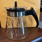 Vintage Pyrex Glass Coffee Mini Carafe Retro Gold Diamond Design Made In USA