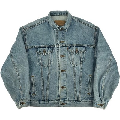 VTG 90s Men's Rose Levi's Type 3 Orange Tab Blue Denim Trucker Jacket XL 57508