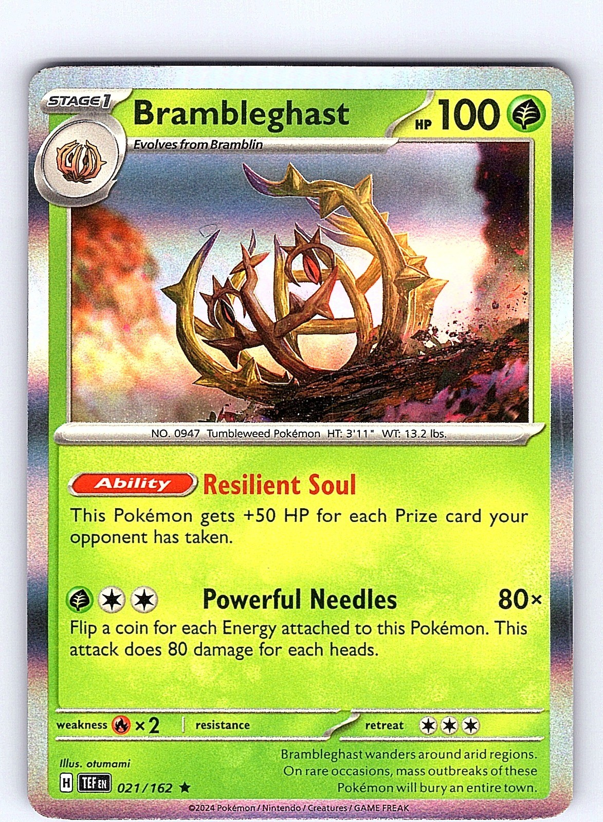 Brambleghast Holo Rare SV05: Temporal Forces 021/162 NM