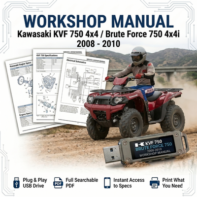 #ad KAWASAKI BRUTE FORCE 750 2008 2009 2010 SERVICE REPAIR SHOP MANUAL ON USB $17.99