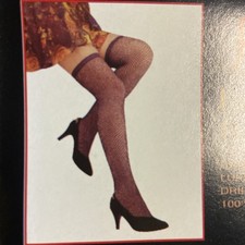 RED FISHNET STOCKINGS Fancy Thigh Hi HIBALY
