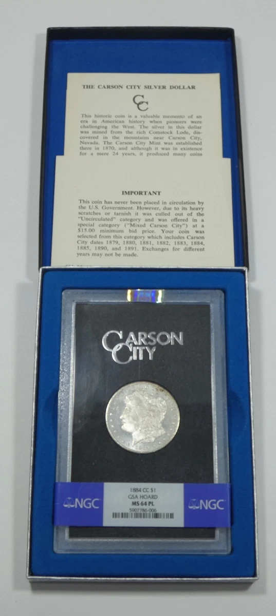Carson City Grade MS 64 1884 Year Morgan US Dollars (1878-1921