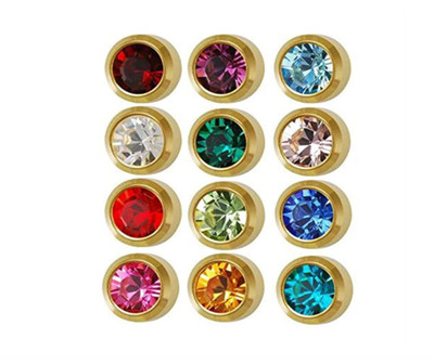 Caflon 3mm Surgical Steel Stud Earrings 12 Pairs Gold Plated multi color