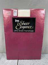 Leggs Sheer Elegance Ultra Sheer Control Top Pantyhose Size E Sheer Toe Pearl