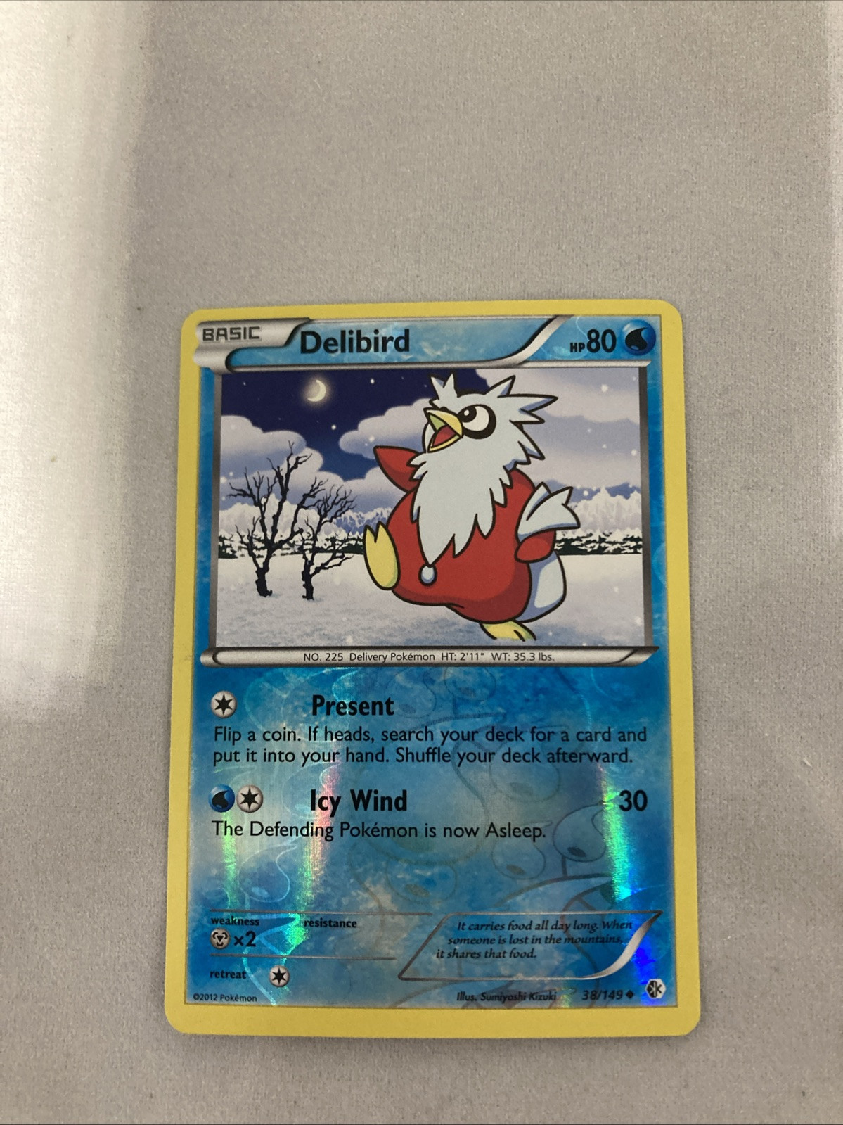 Pokemon Delibird Reverse Holo B&W Boundaries Crossed 38/149 NM