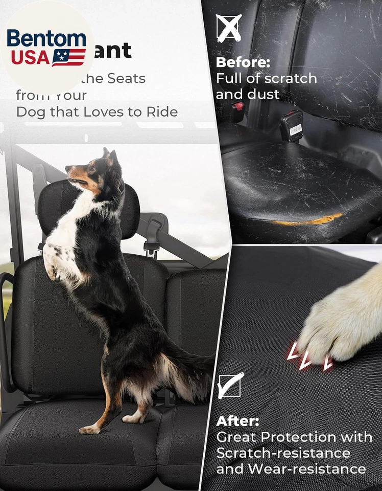 Fundas de asiento UTV negras, repelentes impermeables compatibles con Can Am Defender Max  Foto 2 de 4