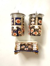 Antik 1880er Taylor Tunnicliffe & Co. versilbert Imari Muster Cruet