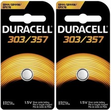 2 Pcs Duracell 303 357 Watch and Calculator Batteries
