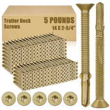 5 Lbs 184 Pcs 14 x 2-3/4" Self Tapping Trailer Deck Screws Wood to Metal Reamer