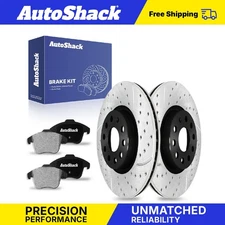 Front Drilled Slotted Brake Rotors Ceramic Pads for VW Passat Tiguan 2.0L