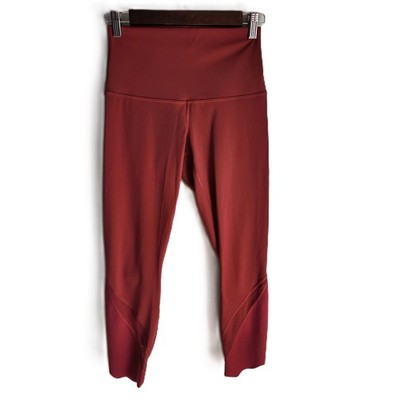 Lululemon Pants Women s 6 Red Burgundy Wunder Under Crop 23  Leggings Roll Down