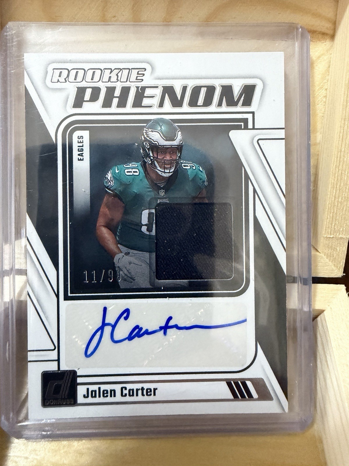 2023 Panini Donruss Rookie Phenom Jalen Carter Eagles Auto Patch /99