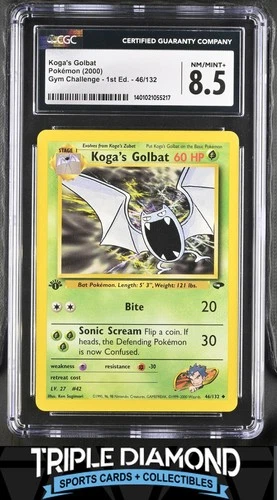 2000 Pokemon Gym Challenge 1st Ed. #46/132 Koga's Golbat CGC 8.5 NM-MT+ F786