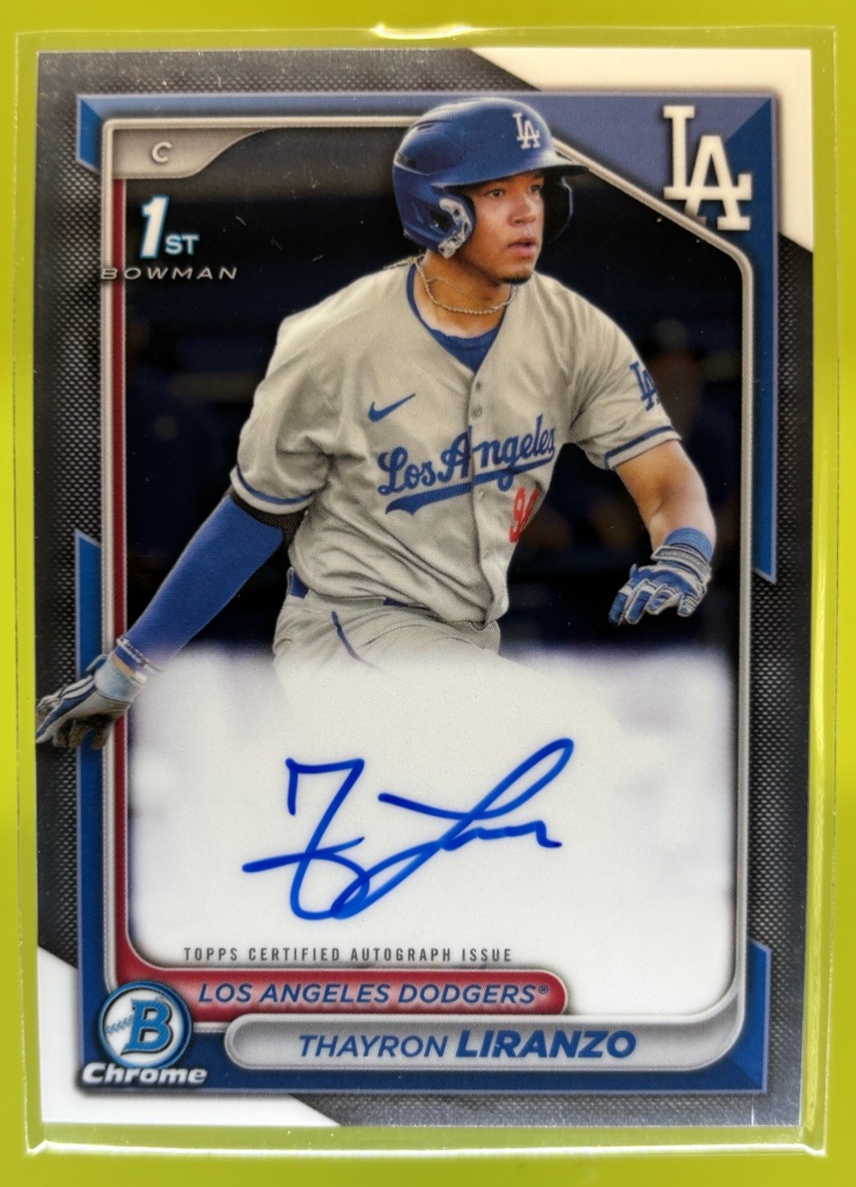 2024 Bowman Chrome Thayron Liranzo Auto Los Angeles Dodgers #CPA-TL 1st Prospect