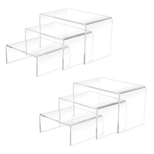 Cerpourt 2 Sets Acrylic Display Risers(4",5",6") Product Stand ((4"x5"x6") Cl...