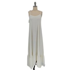 19882 Women's Scoop Neck Tank Shift Dress White size 2 flowers beach bohemian