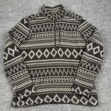 SmartWool Hudson Trail Half Zip Sweater Aztec Print Mens Size Medium Wool