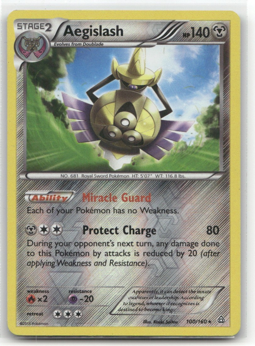 Aegislash 100/160 Primal Clash Reverse Holofoil Pokemon LP