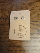 New Cute Pair Of Stainless Steel Stud Earrings Paw Prints