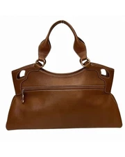 Preloved cartier Leather Shoulder Bag Women Brown Handbags One Size