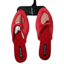 INC International Concepts Women's SM 5-6 Mesh-Heart Slippers Risky Red