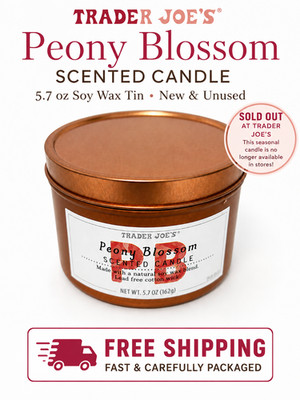 Trader Joe's Peony Blossom Candle 5.7 oz Tin Seasonal Sold Out New