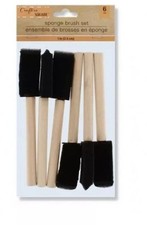 6 Foam Sponge Brush Set Crafting Art Paint Brush 1" Sponge Brush Set Painting