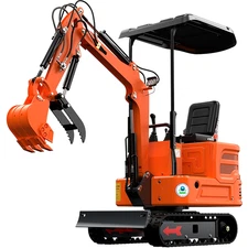 2025 NEW B&S 1 Ton Mini Excavator Track Digger 13.5HP Hydraulic Thumb USA STOCK