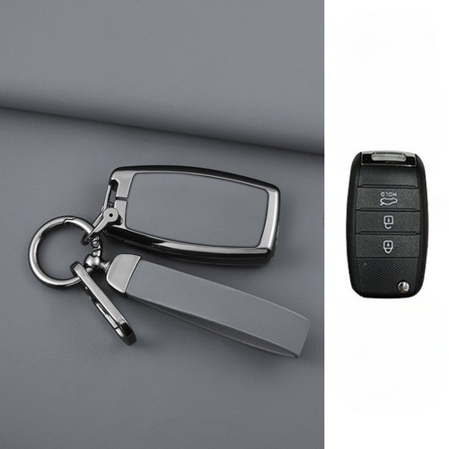 Zinc Alloy Leather Car Key Case Cover Bag For Kia Sorento Sportage K3 Niro Ceed - Picture 6 of 13