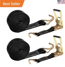 2 Pack 2 Inch Ratchet Straps Heavy Duty 20ft Tie Down Straps Ratchet with Dou...