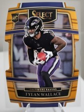 2021 Panini Select Concourse Orange Prizm Die-Cut 12/249 Tylan Wallace Rookie