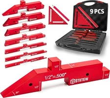 7‑Pc Aluminum Setup Gauge Blocks, Router Table Table Saw Blade Height Alignment