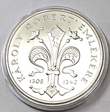 Hungary 500 Forint 1992 Proof Silver Ø40mm 28.2g King Charles I Robert Károly Lily 89.31 per troy oz