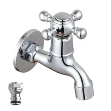 Chrome Brass Wall Mounted Balcony Mop Sink Faucet Brass Single Handle Cold Ga...