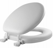 Mayfair by Bemis 15EC 000 Round White Soft Toilet Seat "Never Loosen" Stay Tite