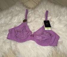 Wacoal 851205 Halo Lace Bra Sheer Unlined Unpadded UW Womens 36B Purple New Nwt