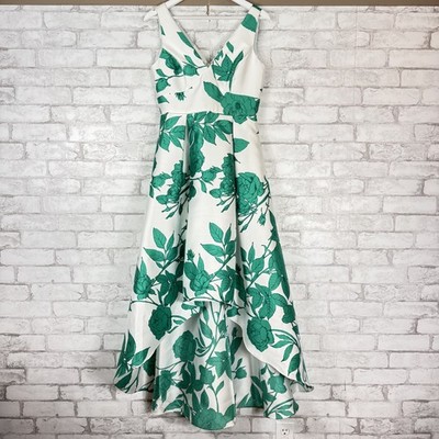 adrianna papell green floral dress Floral Embroidered Maxi Dress With Sheer Flutter Sleeves In Sage Multi