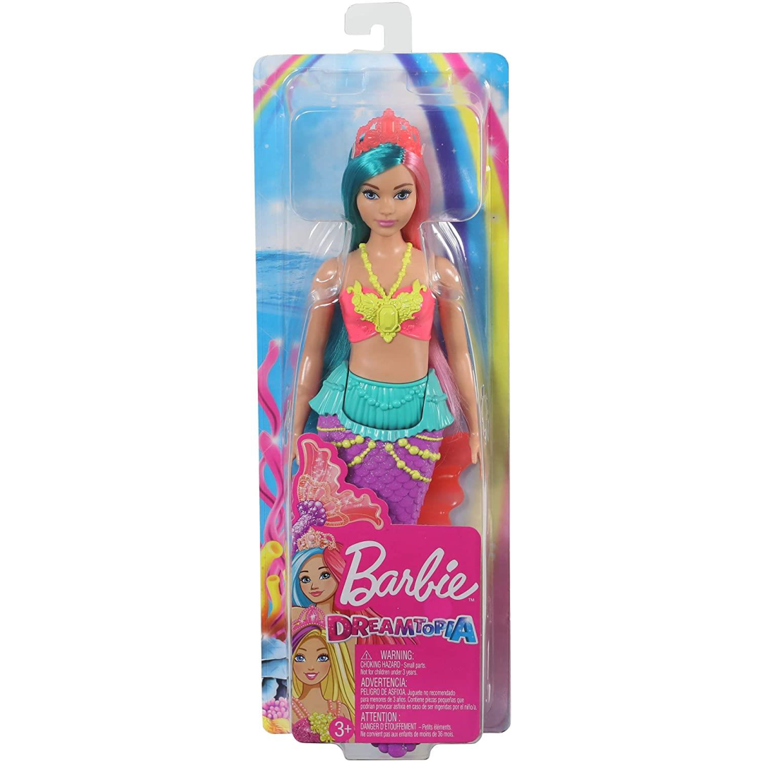 Barbie Dreamtopia Mermaid Doll Purple Red Tail Blue Red Hair (Box damaged)