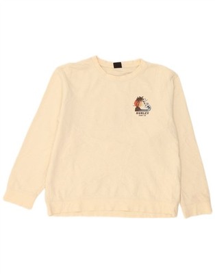 Hurley Herren Grafik Sweatshirt Pullover Medium Beige Baumwolle BN11